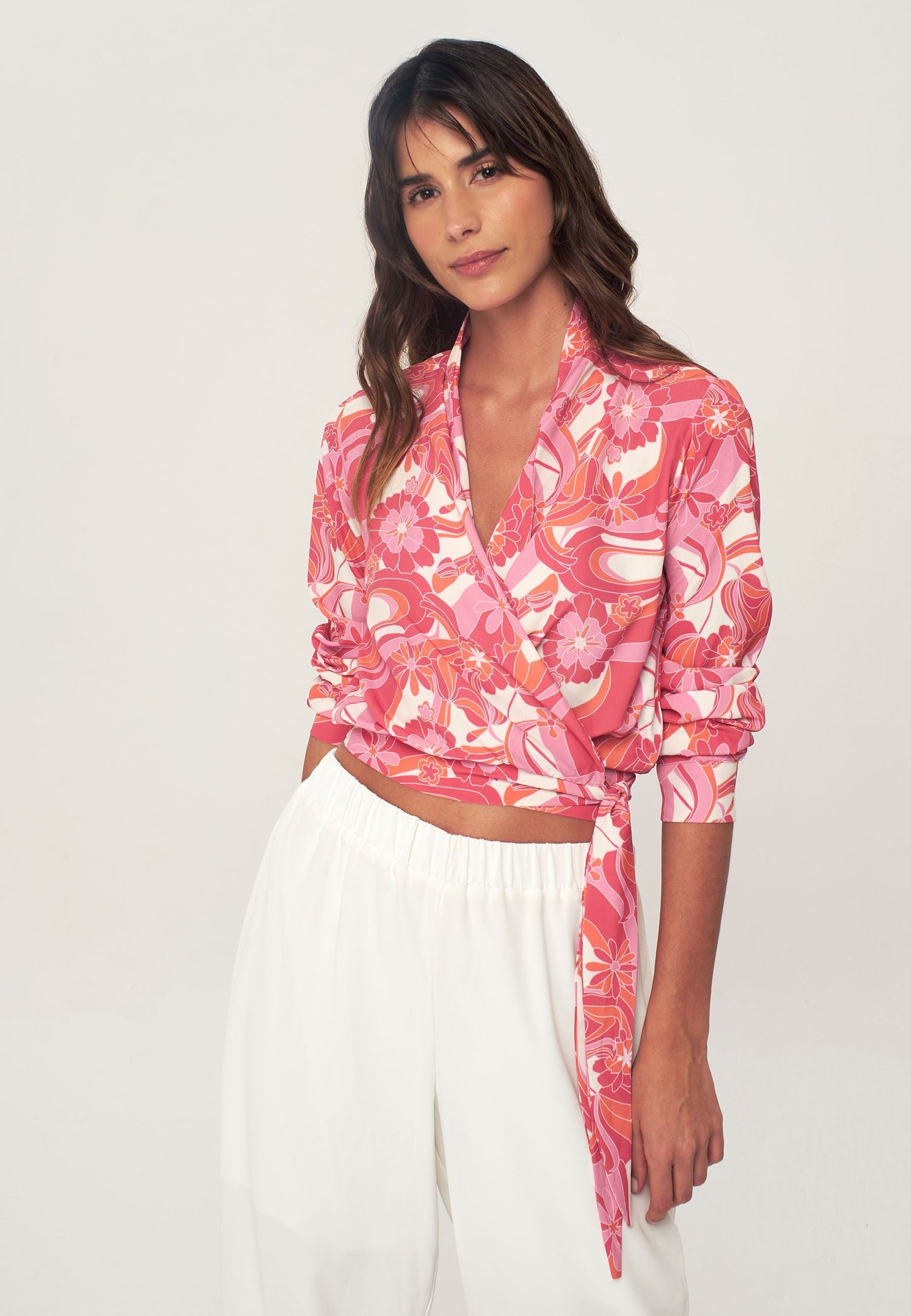 Flower Patterned Blouse - Pink