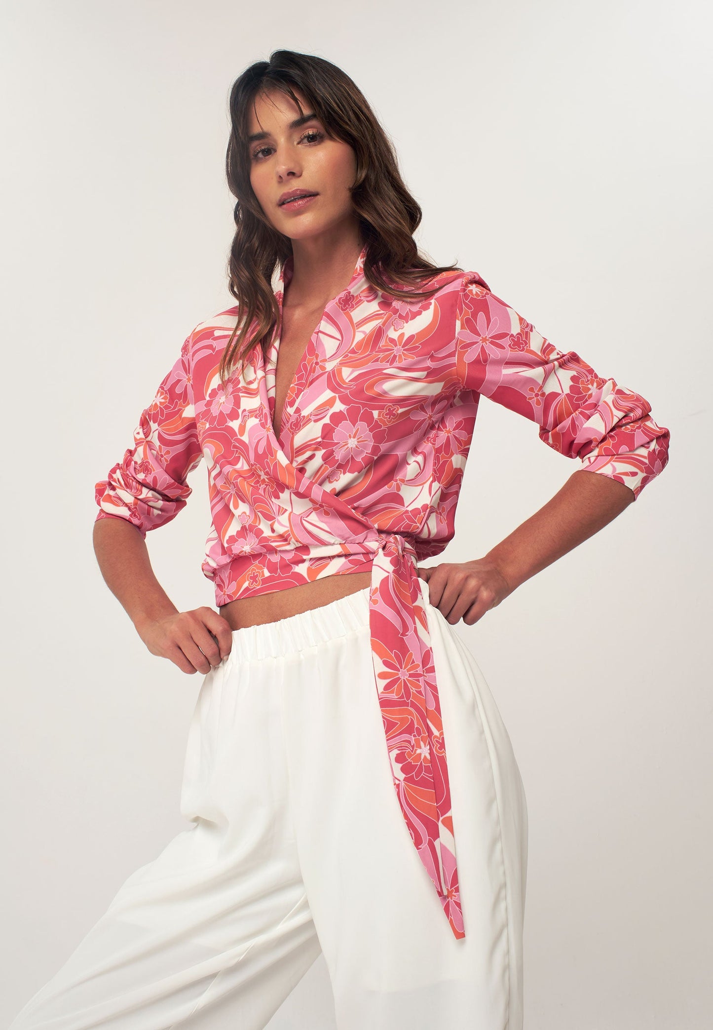 Flower Patterned Blouse - Pink