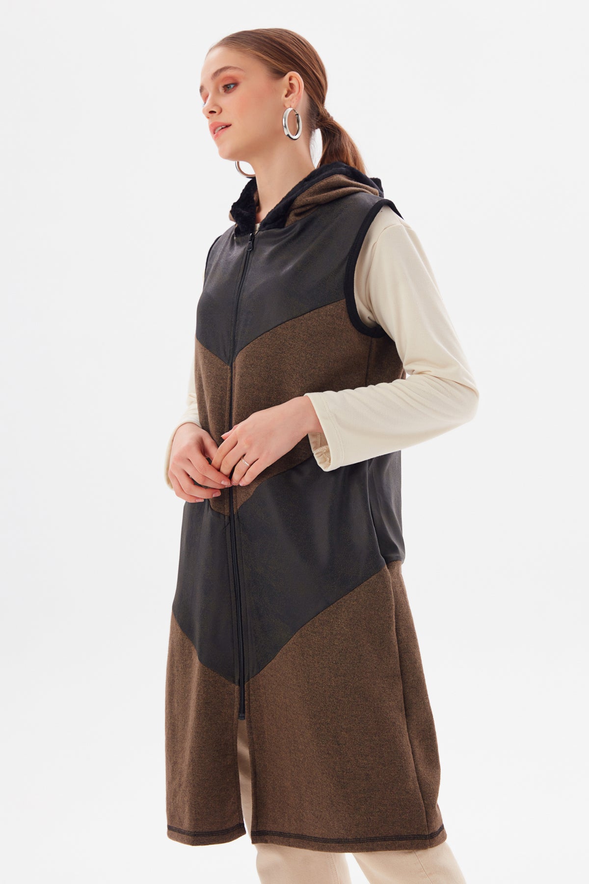 MUNI MUNI - Long Waistcoat - khaki