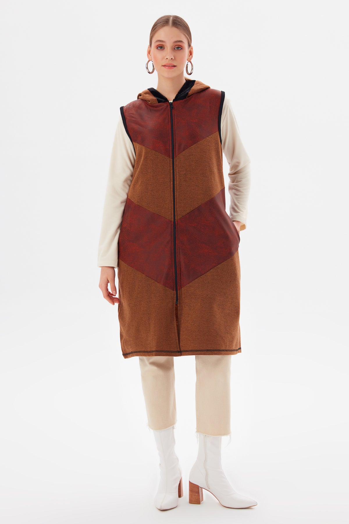 MUNI MUNI - Long Waistcoat - brown