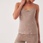 Starry String Straps Pajama Set with Shorts