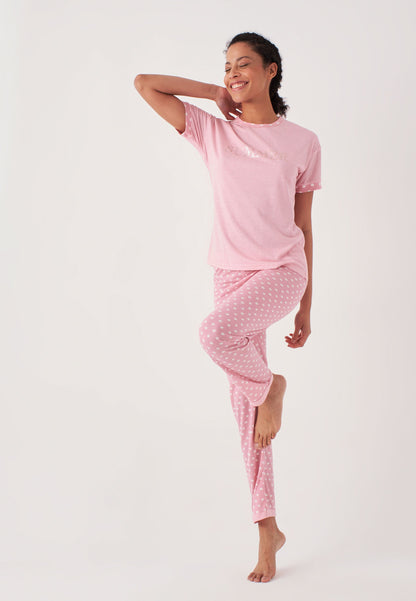 Powder Pants Pajama Set with Pointed Cuffs