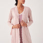 Herita Polka Dot & Lace Patterned Lace Dressing Gown 2 Piece Set