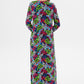 MUNI MUNI - Printed Long Viscose Dress - black green