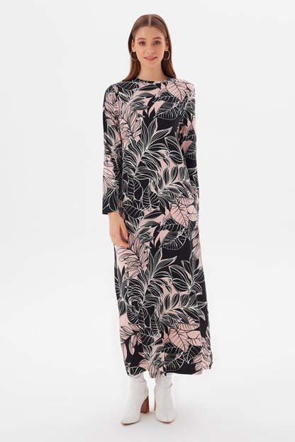 MUNI MUNI - Printed Long Viscose Dress - powder