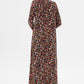 MUNI MUNI - Printed Long Viscose Dress - black red