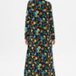 MUNI MUNI - Printed Long Viscose Dress - black blue