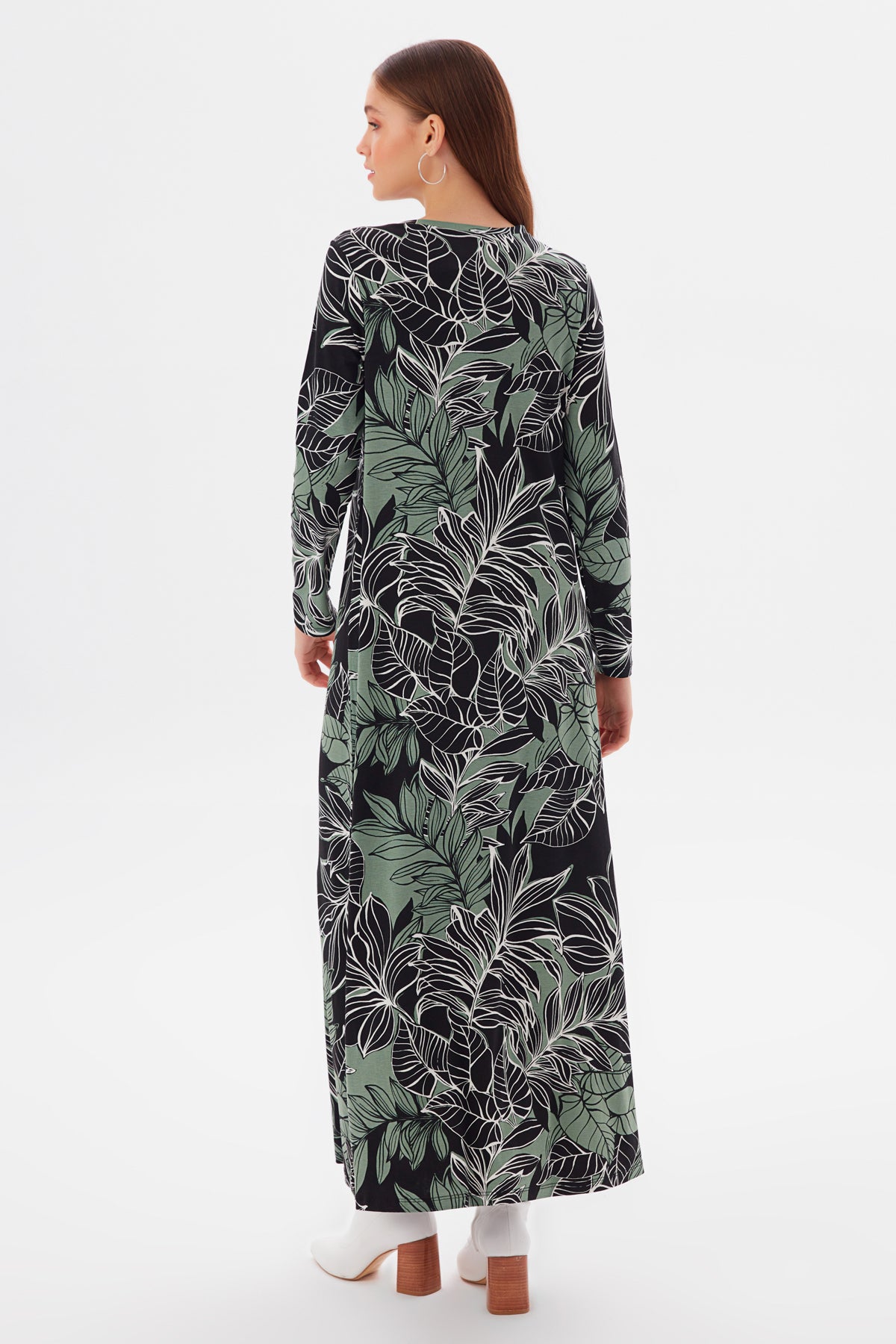 MUNI MUNI - Printed Long Viscose Dress - green