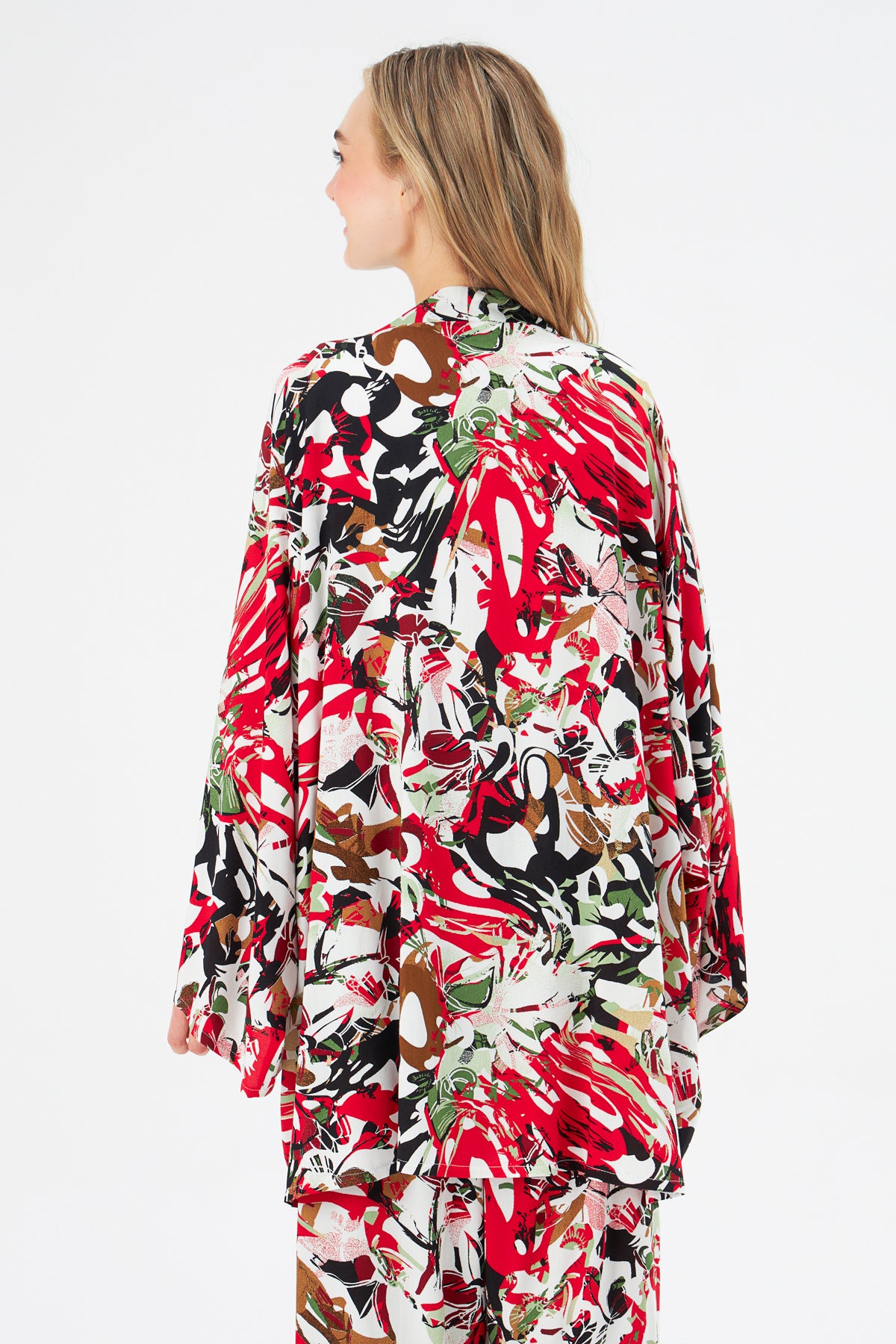 MUNI MUNI - Printed Kimono Top - red