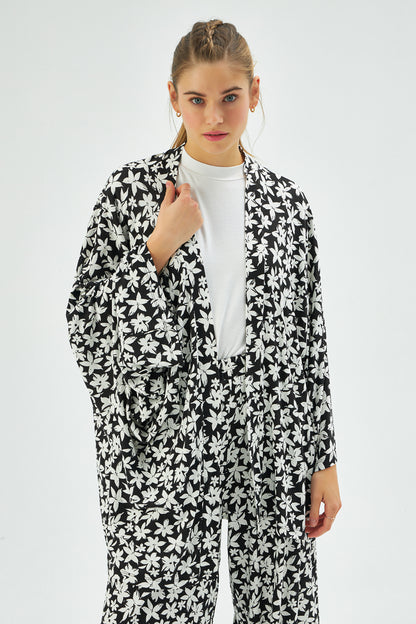 MUNI MUNI - Printed Kimono Top - black