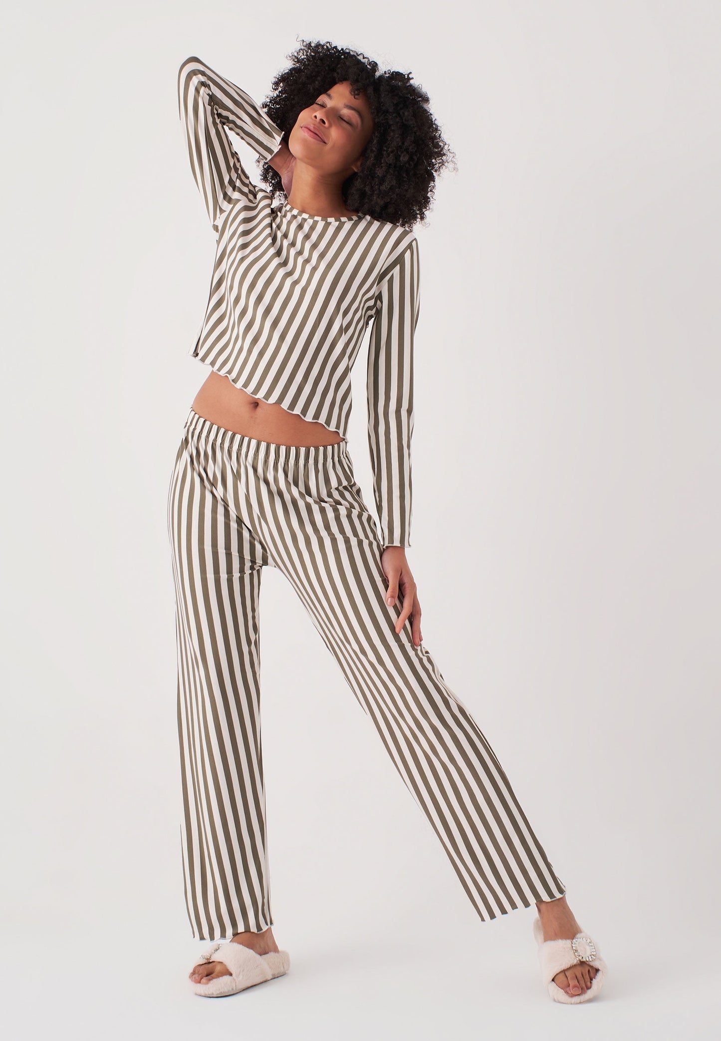 Long Sleeve Striped Pajamas Set