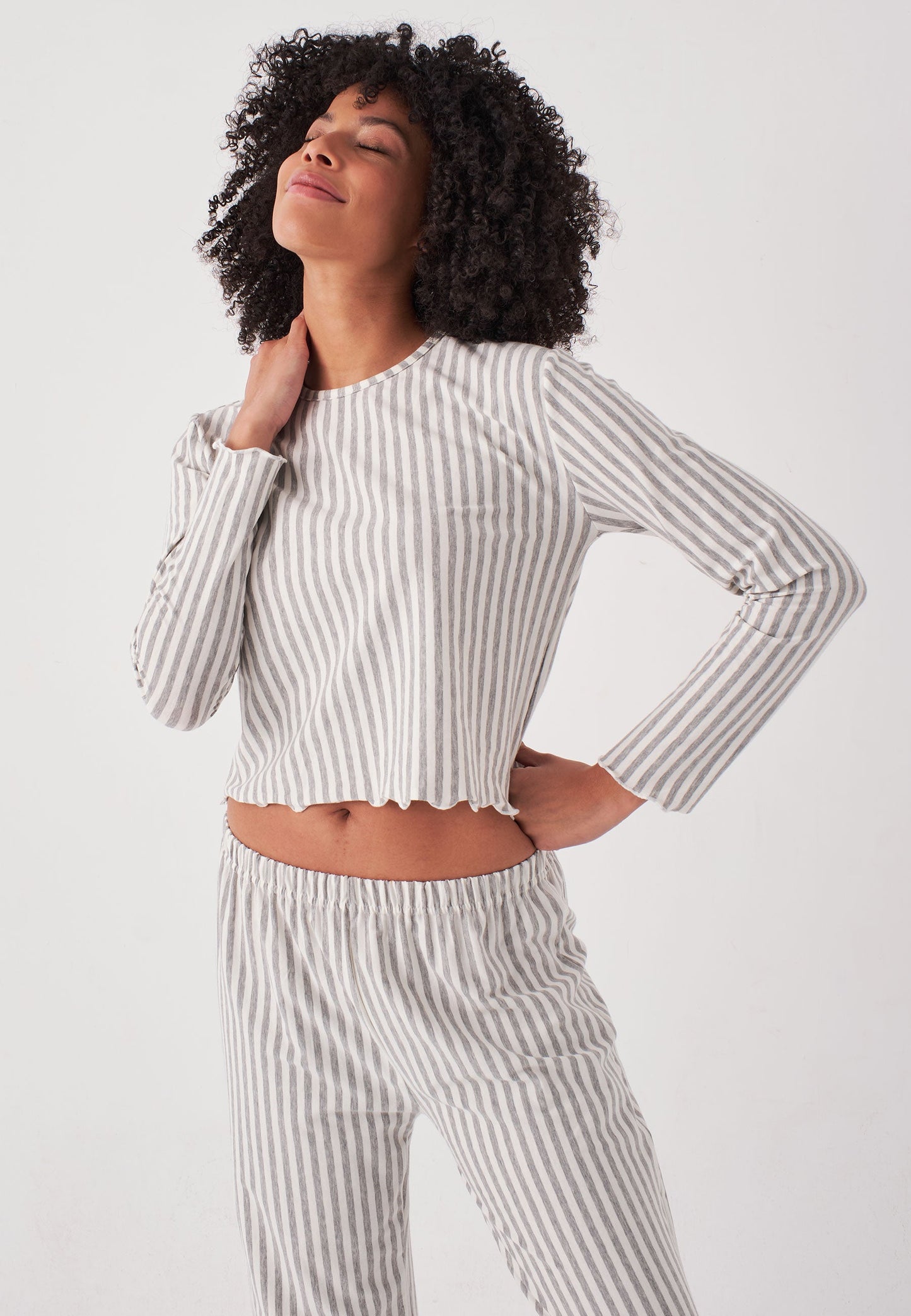 Long Sleeve Striped Pajamas Set