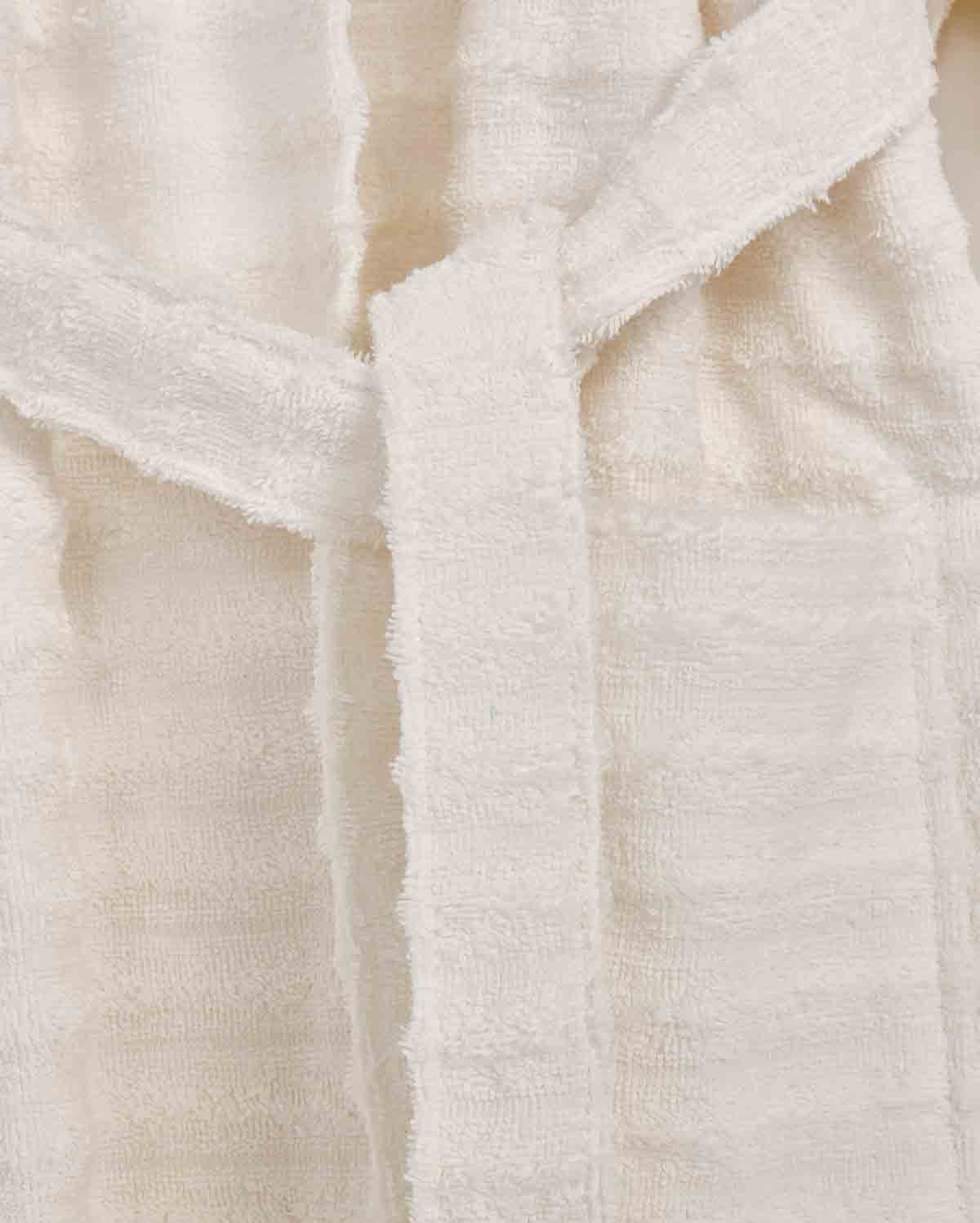 Ribbed Cotton Bathrobe - Cream