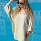 Cocoon Cotton Poncho-Light Green