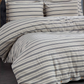 Linen Striped Duvet Cover Set - Grey