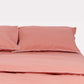 Classic Percale - Duvet Cover Set - Peach with White Piped Edge