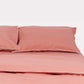 Classic Percale Duvet Cover- Peach with White Piped Edge