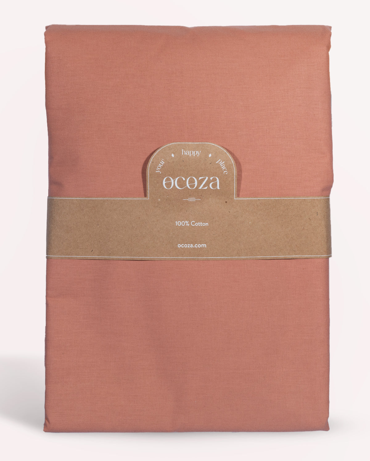 Classic Percale Duvet Cover- Peach with White Piped Edge