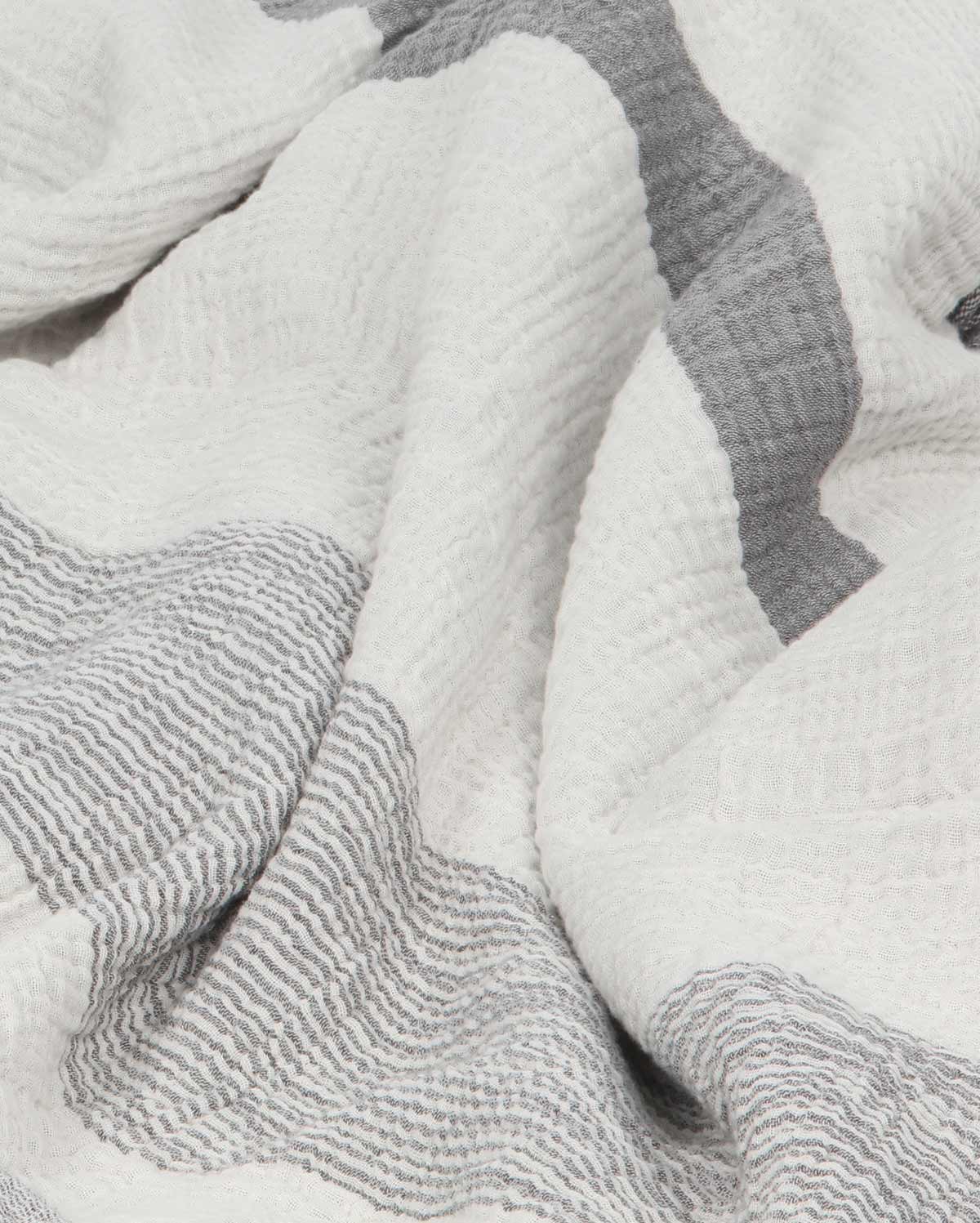 Mollis Muslin Cotton Blanket - White Striped