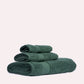 Plush Cotton Spa Towel Set - Green (3 Towels)