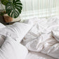 Classic Percale Duvet Cover- White with Anthracite Piped Edge