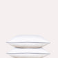 Classic Percale Pillowcase 2pcs- White with Navy Blue Pipe Edge