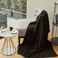 Braid Cable Knitted 100% Cotton Blanket - Black