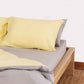 Reversible Percale Bedding Set - Yellow & Dove Grey