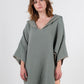 Cocoon Cotton Poncho-Green