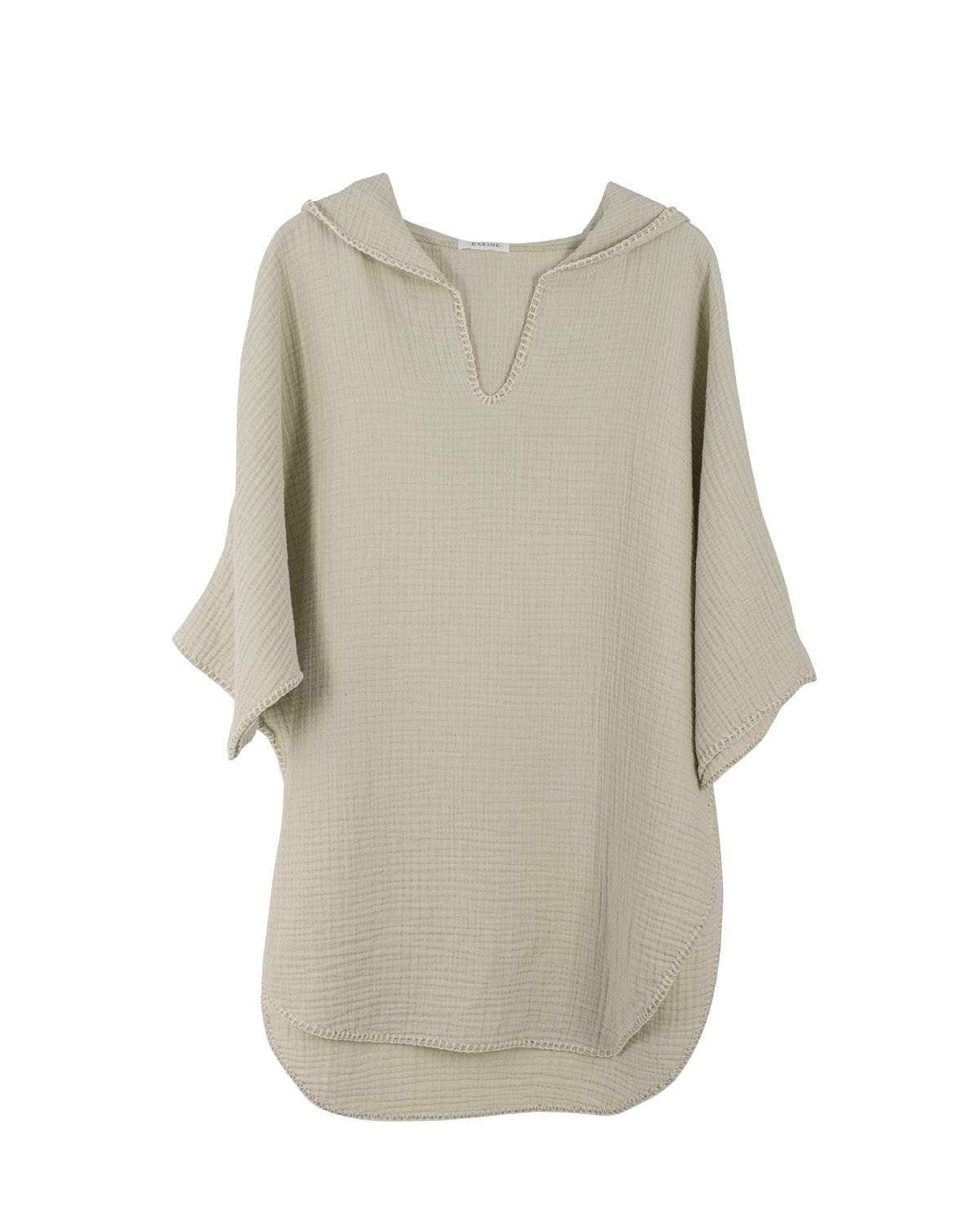 Cocoon Cotton Poncho-Light Green