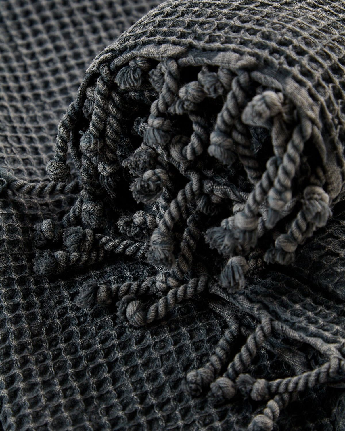 Waffle Cotton Blanket - Indigo