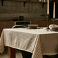 Striped Linen Table Cloth - Grey - Ocoza