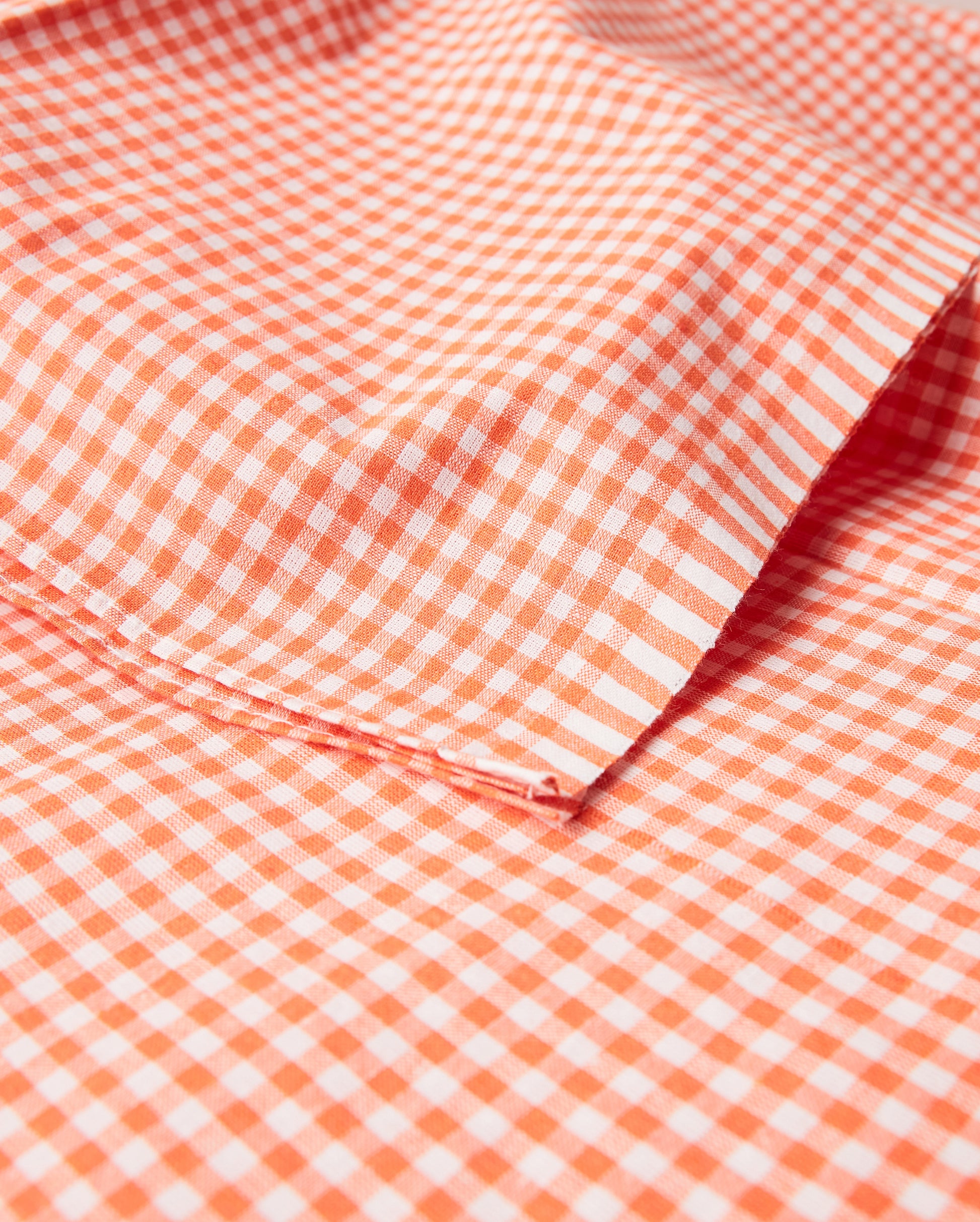 Checked Cotton Table Cloth - Orange - Ocoza