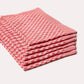 Gingham Cotton Tea Towel 6 pcs - Red - Ocoza