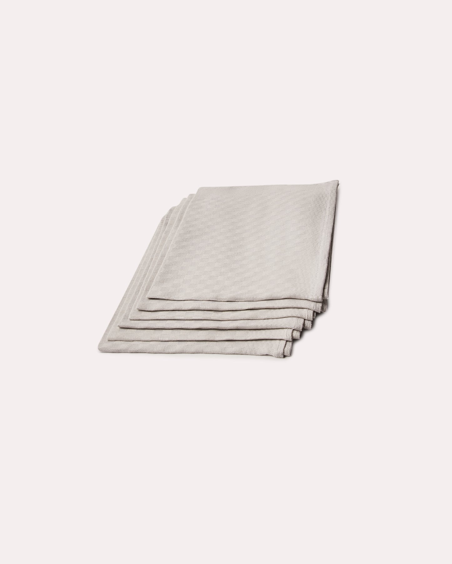 Gingham Cotton Tea Towel 6 pcs - Grey - Ocoza