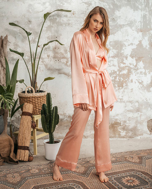 Pure Silk Pyjamas- Pink