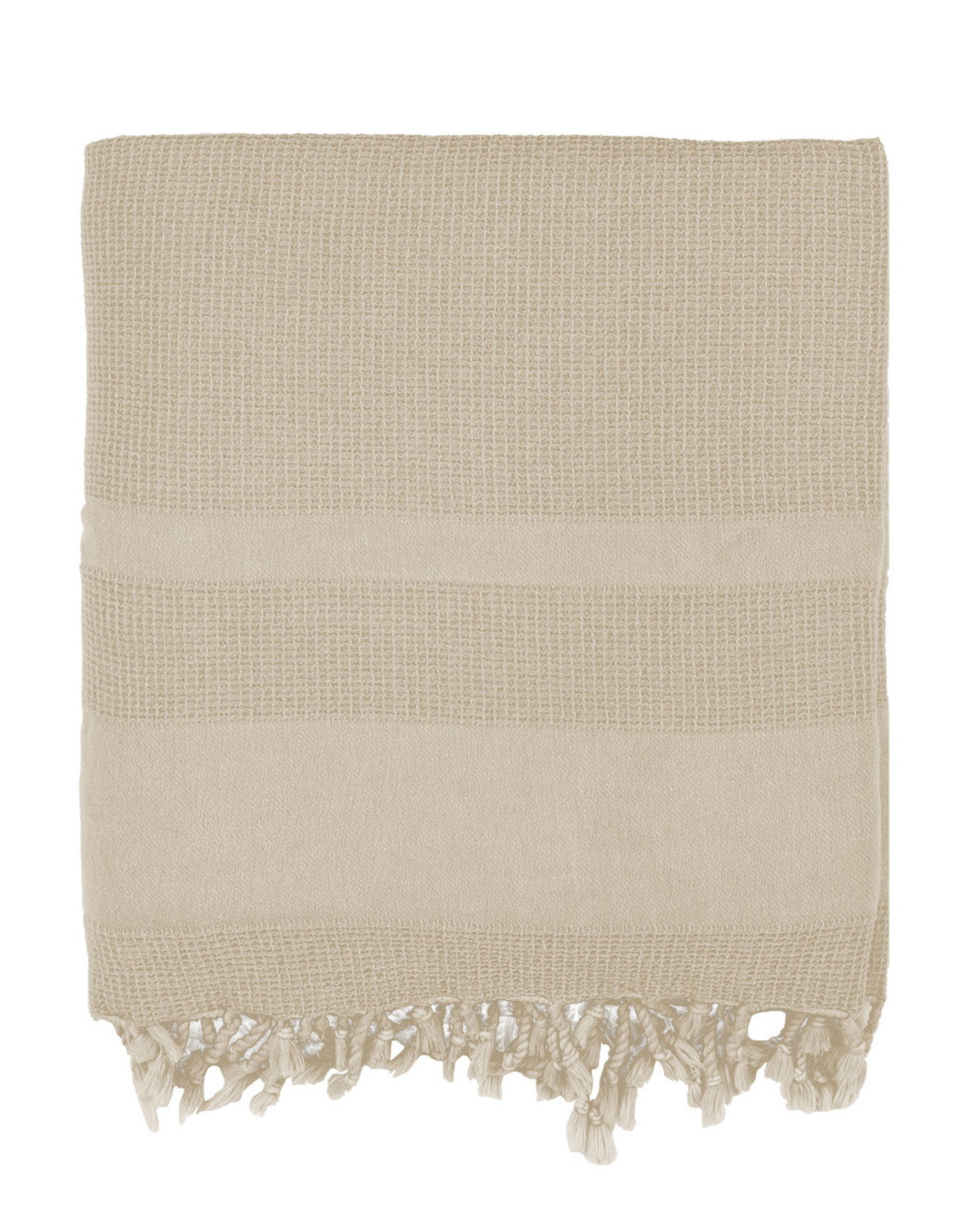 Stone Cotton Throw - Beige