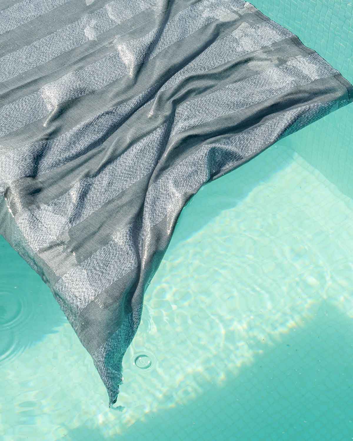Stripes Handwoven Beach Towel - Grey