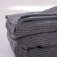 Stonewashed Cotton Terry Bedspread- Anthracite