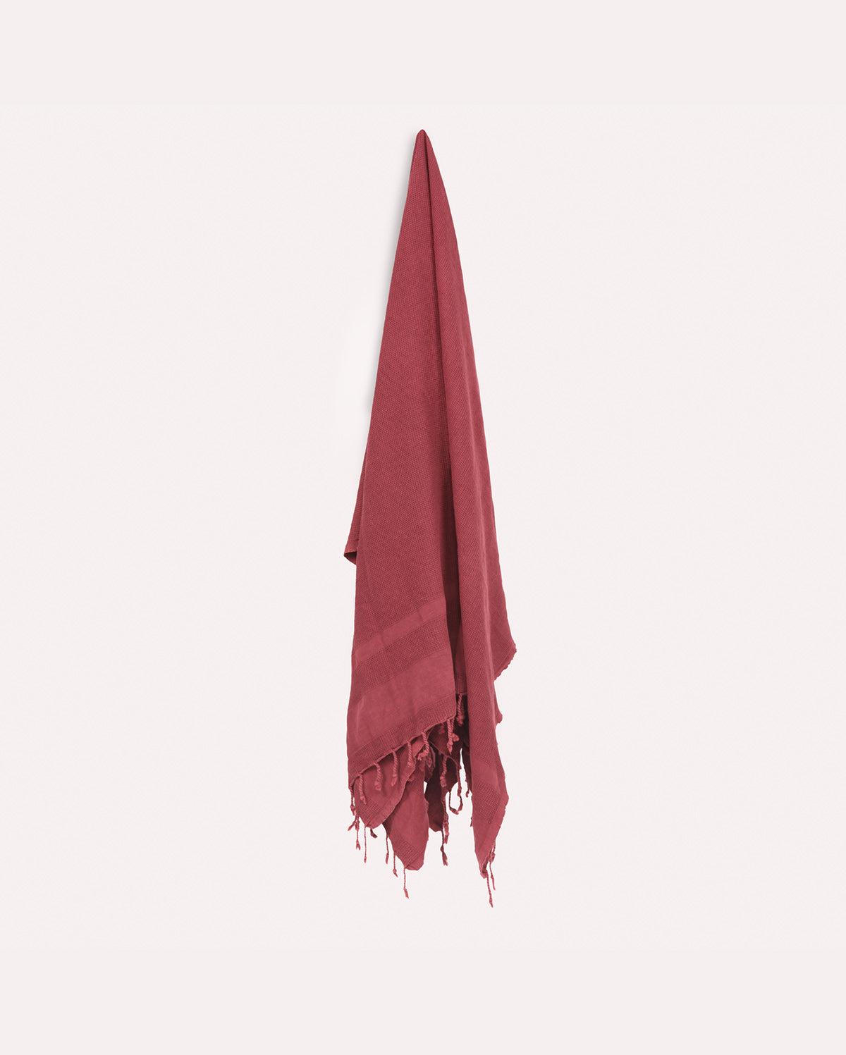 Stone Cotton Throw - Burgundy