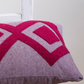 Embroidered Cushion Cover - Damson & Grey