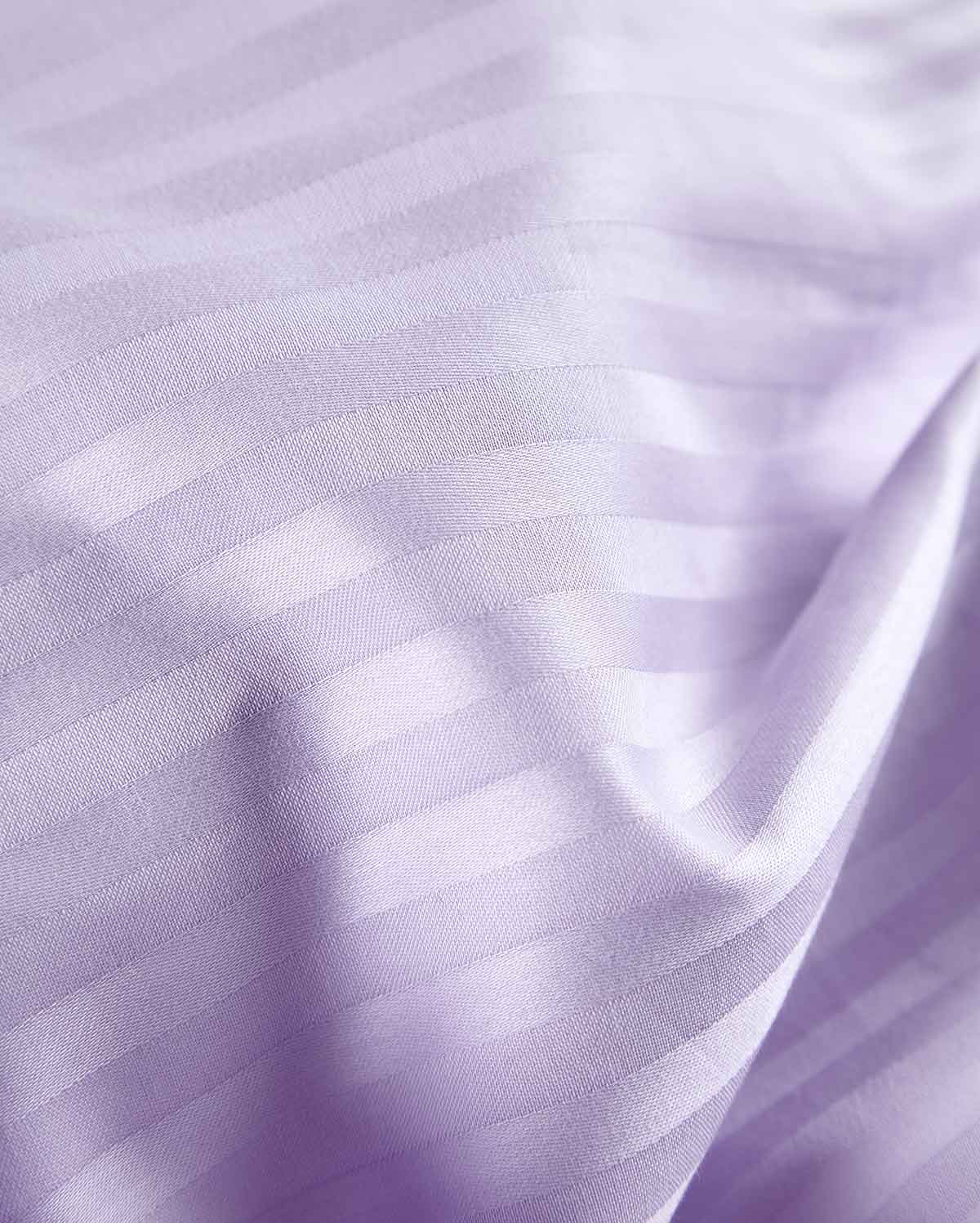 Sateen Stripe - Core Bedding Set - Lilac & White