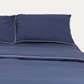 Classic Percale - Core Bedding Set - Navy Blue with White Piped Edge