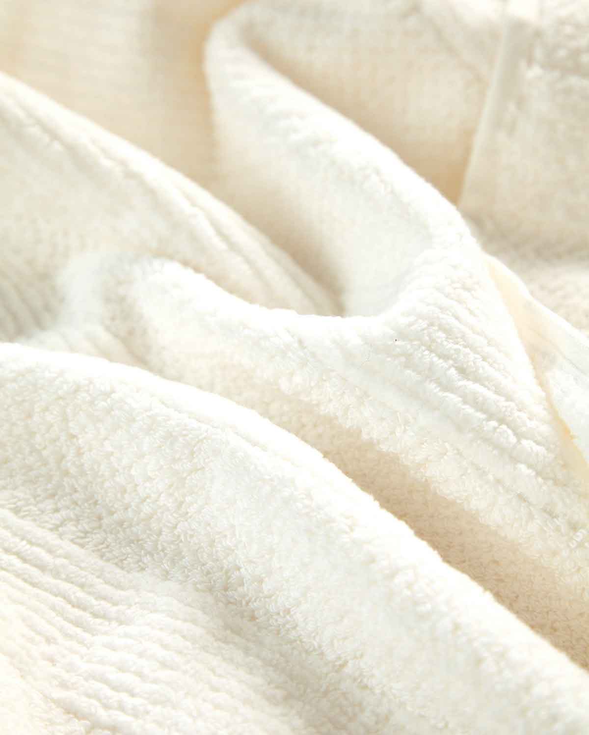 Cotton Velvet Towel Set - Cream (2 Towels)