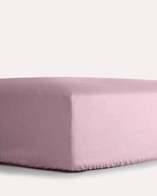 Classic Percale Fitted Sheet - Nude Pink - Ocoza
