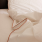 Classic Percale - Core Bedding Set - White with Peach Piped Edge