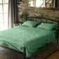 Classic Percale Duvet Cover- Jade Green with White Piped Edge