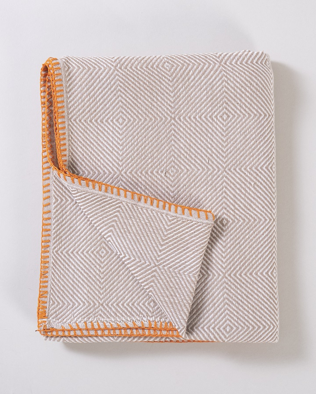 Cotton Stitched Throw - Beige