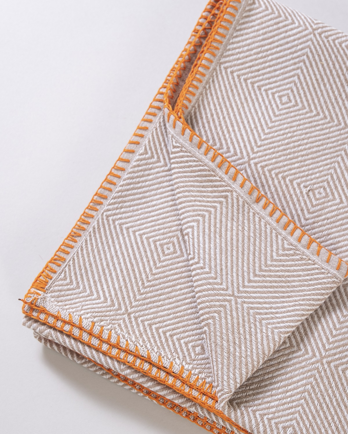 Cotton Stitched Throw - Beige