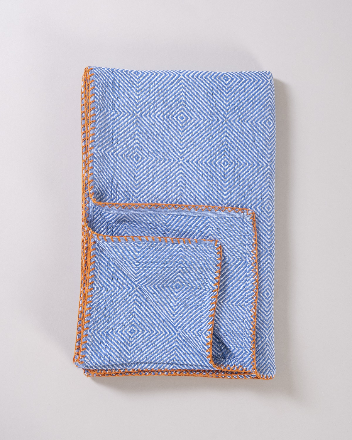 Cotton Stiched Throw - Blue